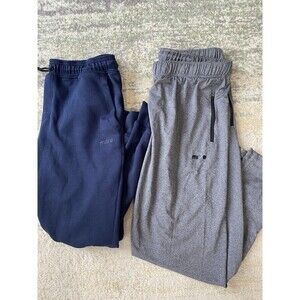 SET(2) Mitre Mens Size XL Active Athletic Navy Blue Joggers and Gray Sweatpants